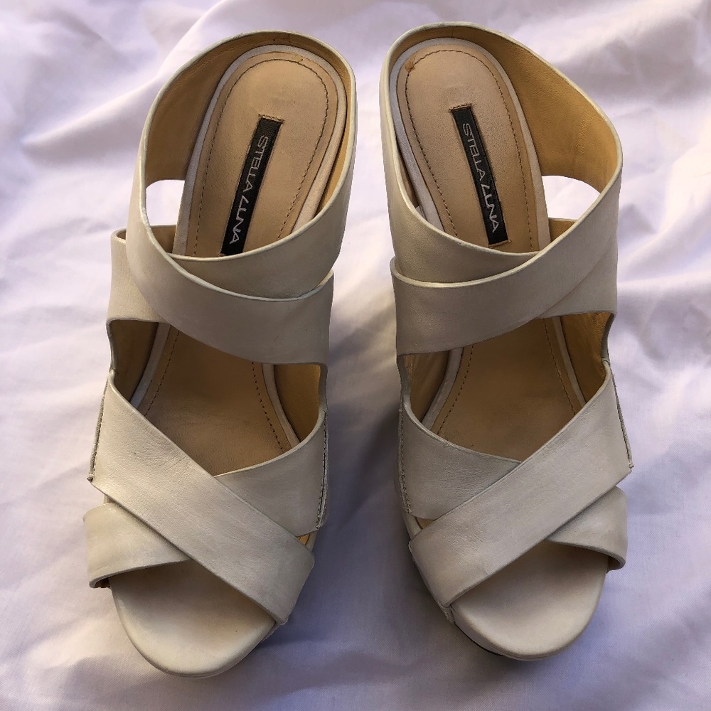 Stella Luna White Platform Wedge Sandal